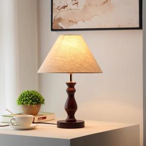 Vintage Romantic Solid Wood Table <b>Lamp</b> Dimmable Warm Bedside <b>Lamp</b> for Bedroom Living Room American <b>Retro</b> Style for Wedding - Product Image 4