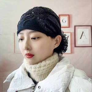 Directo del fabricante: Pañuelo ajustable de algodón, gorro de noche de satén liso, pañuelo étnico y gorro de noche para mujer. - Product Image 4