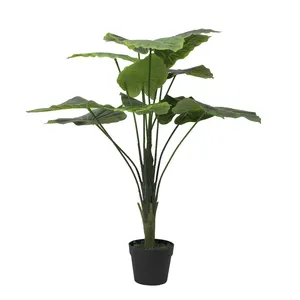 Factory Direct Green Kunststoff Bonsai künstliche Alocasia Taro Blatt baum für Hausgarten Dekor