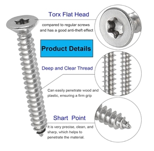 Nhà Máy bán hàng trực tiếp Torx Ổ Đĩa thép không gỉ Tự khai thác vít OEM M3 <span class=keywords><strong>M5</strong></span> M6 M4 mận Blossom chống trộm tự khai thác vít - Product Image 5