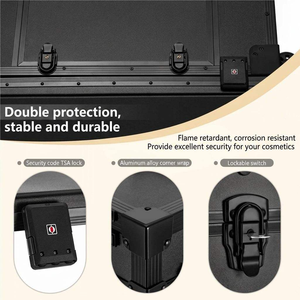 Portable <b>Foldable</b> Rolling Nail Art <b>Table</b> Makeup Train Case LED Mirror 4 Drawers Heavy Duty Mobile Manicure Workstation Dust - Product Image 4