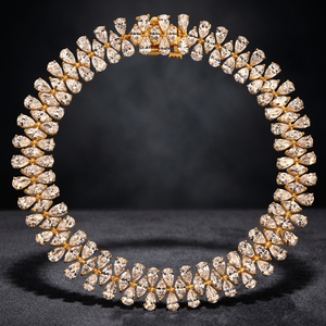 Collar de tenis llamativo con diamantes de corte pera en racimo de varias filas - Product Image 3