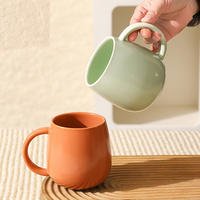 Tasse à thé en porcelaine émaillée de 16 oz, grande capacité, avec logo personnalisé, mug à café en céramique personnalisable pour la maison et le bureau