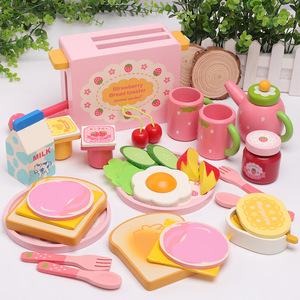 Ensemble de jouets de cuisine <span class=keywords><strong>en</strong></span> <span class=keywords><strong>bois</strong></span> pour enfants, simulation de <span class=keywords><strong>grille</strong></span>-<span class=keywords><strong>pain</strong></span> à fraises éducatif, cadeau d'anniversaire, machine à <span class=keywords><strong>pain</strong></span>, bébés, matériau PC - Product Image 1