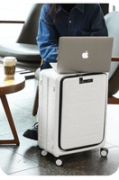 Maleta Moderna Rígida de PC con Ruedas Plegables, Unisex, Ligera, para Viajes de Negocios, con Asa de Transporte y Ruedas Fijas con Bloqueo