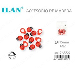Accessorio per scarabeo in legno Ilan, adesivo da 15 mm, 12 pezzi - Product Image 3