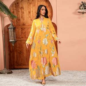 Abaya de l'Aïd pour femme, robe de soirée imprimée et brodée, longue, style Dubaï, Caftan Marocain, Robe Abaya élégante pour le Ramadan - Product Image 4