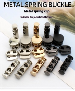 Hebilla de ajuste de doble cabezal de aleación de zinc sin níquel con técnica de chapado, tipo nariz de cerdo, para cuerda elástica, venta al por mayor - Product Image 6