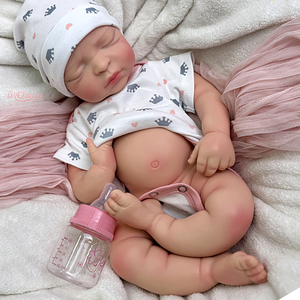 Bambole Reborn Anatomicamente Corrette da 17 Pollici per Ragazze, Neonato Dormiente Dipinto a Mano, Dimensioni Reali, Pelle 3D con Vene Visibili, <span class=keywords><strong>Bambola</strong></span> d'Arte da Collezione - Product Image 2