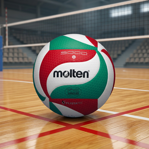 Molten V5M5000 Professional Durable Volleyball-Premium PU Leather & PVC Material Size 5 <b>Blend</b> Color - Product Image 3