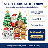 Palloncini in Foil 3D a Forma di Albero di Natale, Pupazzo di Neve e Babbo Natale all'Ingrosso, CE/EN71/BSCI/CPC OEM/ODM per Forniture per Feste Natalizie