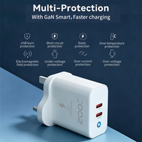Adaptateurs universels super rapides pour la vente en gros, chargeurs rapides à double port USB-C 200W PD, alimentation en vrac, prises EU US UK, pour ordinateurs portables OEM ODM