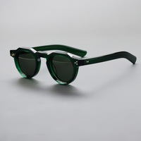 Monture de lunettes de vue rondes rétro tendance, polarisées, avec logo personnalisé, lunettes de créateur haut de gamme pour hommes, montures en acétate, vente en gros