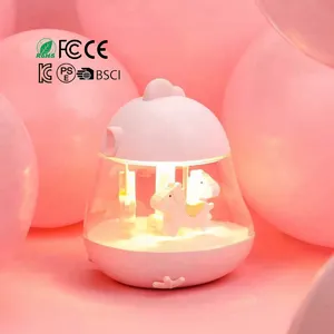 Belle bande dessinée LED lumière de nuit chaude jouets boîte à musique rotative pour enfants chambre à coucher Offre Spéciale bébé veilleuse