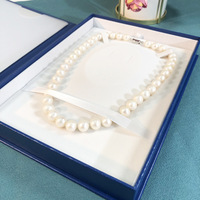 Boîte à bijoux en forme de livre, bleu royal, crème, blanc, rouge vin, pour la présentation de colliers de perles