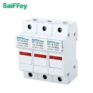 Saiffey 14*51 RT18-63X Fusível Titular 63A Plástico Disconnector Switch Base Segurança Fusível Suporte para cilíndrico fusível elétrico