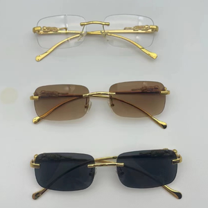 Gafas <span class=keywords><strong>de</strong></span> Sol con Montura Rectangular sin Aro, Estilo Retro Vintage, con Estampado <span class=keywords><strong>de</strong></span> Leopardo y Degradado, para Mujer - Product Image 6