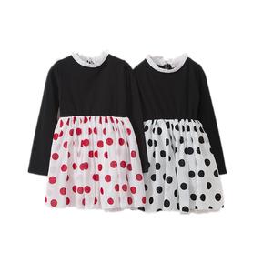Vente en gros en ligne : Robe de fête coréenne à manches longues à pois pour enfants et filles, idéale pour les anniversaires, provenant d'un fournisseur chinois. - Product Image 1