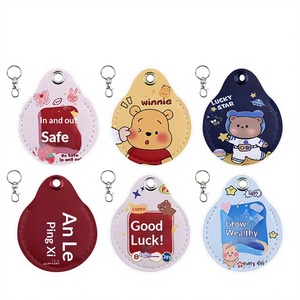 ปลอกป้องกันบัตรควบคุมการเข้าออก NFC ลายแมวนำโชคทรงสี่เหลี่ยมจัตุรัสขนาดเล็ก พร้อมสายคล้องกุญแจแบบถัก สำหรับ<span class=keywords><strong>บ้าน</strong></span><span class=keywords><strong>เช่า</strong></span> รถยนต์ไฟฟ้า - Product Image 3