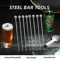 Pics à cocktail personnalisés en acier inoxydable 18/8 304 Bâtonnets à mélanger en métal pour boissons à Martini avec épingle à fruits Bâtonnets Outils de bar