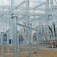 Structure tubulaire galvanisée de sous-station de transformateur de puissance ISO 9001 Structure tubulaire d'acier de sous-station d'électricité