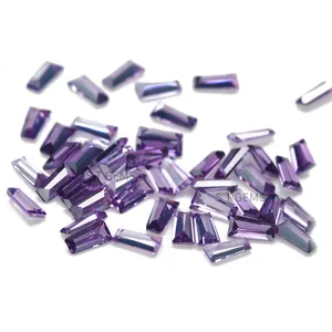 Wholesale Loose Cubic Zirconia Gemstone Trapezoid Cut Amethyst Purple CZ Stone