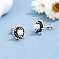 925 Sterling Silber Elegante Kamelie Ohrringe Ohr stecker Frauen Ohrringe Hochzeits geschenk