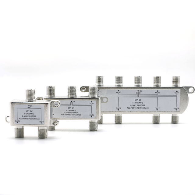 High Performance Zinc Alloy 1-In-8-Out 5-2400MHZ 8 Way Splitter Distributor Satellite Splitter TV Signal Audio Splitter for TV