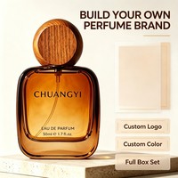 Flacon de parfum carré en verre 30/50/100 ml avec pompe pulvérisatrice, bouchon en bois, logo personnalisé, emballage cosmétique de luxe, fabrication directe, couleur personnalisée