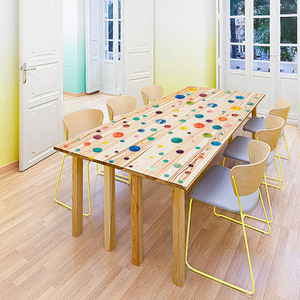 HM51004 Pegatinas de pared circulares coloridas de 45x50 cm de PVC impermeable para decoración de habitaciones infantiles - Product Image 5
