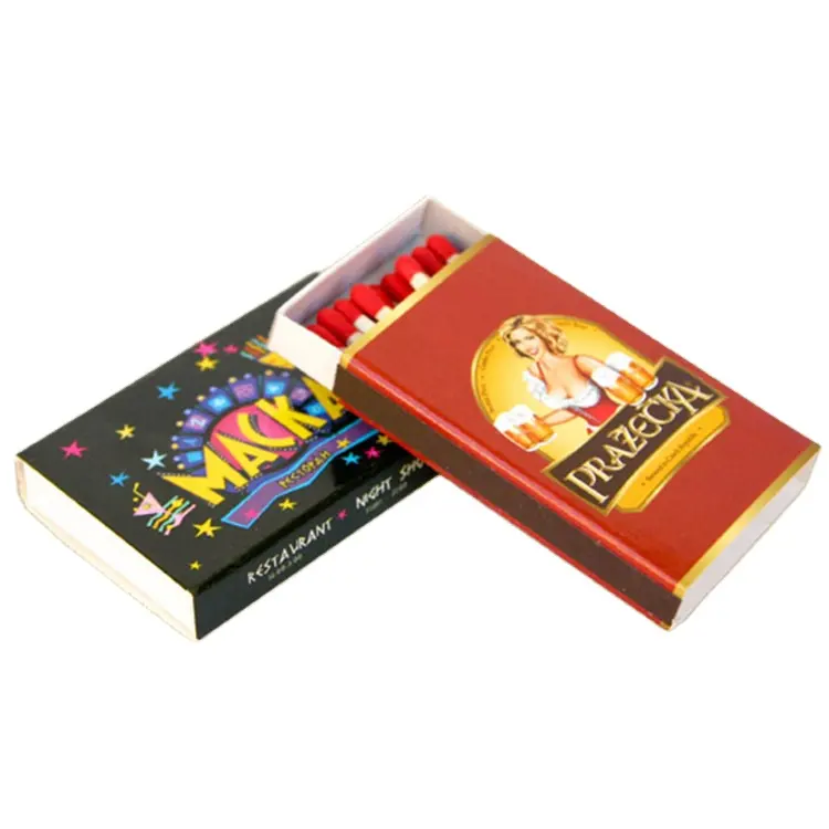 Wholesale Cheap Custom Printing Paper Matches Box With Scratch In The Sides Having Sleeve Logo Printed With Or Without Matches
