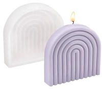 Regenbogen bogen Kerzen form gestreifte U-förmige abstrakte architekto nische Harz formen Seifens chale handgemachte Lotion Bar Bade bombe Kuchen Dekor