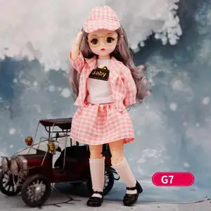 よくできた耐久性のある安い大きな青い魅力的な目bjd 3歳以上の子供のためのかわいい人形