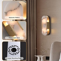 Lampes murales LED en marbre espagnol postmoderne - Design de luxe pour les chambres d'hôtel, les salons, les couloirs et les entrées |   Cuivre multicolore