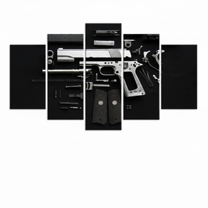 Printed <b>Canvas</b>: Disassembled Gun <b>Wall</b> <b>Art</b>, Modern Industrial Decor,SET OF 5 MIX <b>CANVAS</b> - Product Image 2