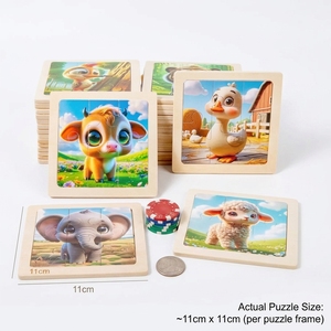 Rompecabezas de Madera con Forma de Letras del Alfabeto, Juguete de Dibujos Animados para Niños, Pato, Tractor, Caracol, Animales, Letras, Corte Láser, Acabado Mate No Tóxico, EN71 - Product Image 3