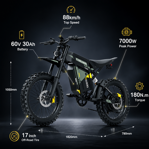 Motocicleta Todoterreno R6000, Batería de Litio de 60V 30Ah, Potencia Máxima de 7000W, Frenos Hidráulicos de Doble Pistón, 80km/h - Product Image 2