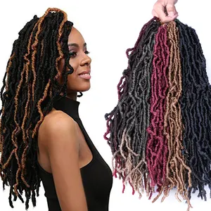 18 pollici Bobbi Boss Nu Locs Crochet Dei Capelli Giapponese Kaneka Fibra di 21 strands/pack Dea Faux Locs Crochet Trecce treccia sintetica