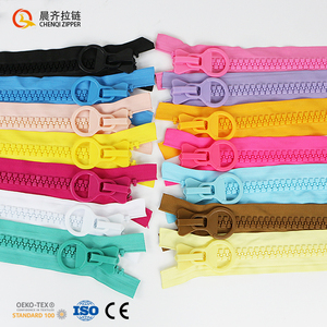 Vente directe d'usine 25cm (32 résine POM) grandes dents en plastique <span class=keywords><strong>fermeture</strong></span> <span class=keywords><strong>éclair</strong></span> en caoutchouc 20 # haut bas arrêt vêtements durables bagages - Product Image 2