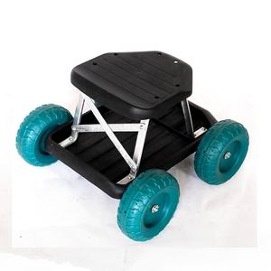 पोर्टेबल लाइटवेट स्टैकेबल टूल स्टोरेज गार्डन वर्क ट्रॉली कार्ट टूल्स वर्क व्हील्ड गार्डनिंग सीट 4 पहियों के साथ - Product Image 4