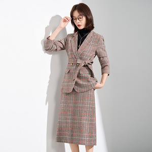 Plaid Suit Set For Women 2025 New Style High End Business Professional Two Piece Anti Wrinkle Woven Fabric Casual Suit - Product Image 4