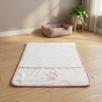 Serviette de bain pour animaux de compagnie, super absorbante, en microfibre, serviette de séchage pour chien, serviette de bain douce pour animaux de compagnie, pour tous les chiens et chats, avec empreinte de patte brodée