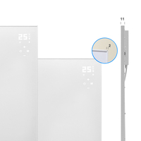 Termostato Digital LED Programable de Pared con Panel IR para Calefacción, Control Remoto WIFI, Calefactor de Habitación de Cristal de Carbono C040 400 W
