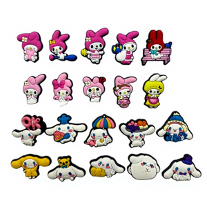 Adornos para <span class=keywords><strong>Crocs</strong></span> de Sanrio, Kuromi y My Melody, <span class=keywords><strong>Jibbitz</strong></span> de PVC Impermeable para Zapatos, Decoración Encantadora para Niñas, Adolescentes y Mujeres - Product Image 1