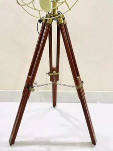 Fan antique fait main nautique de plancher, fan de marine royale avec l'article en bois de cadeau de trépied de Brown - Product Image 4