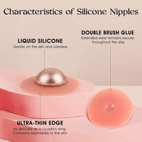 Tétons en silicone adhésifs réutilisables, tétons attachables pour prothèses mammaires, sensation au toucher comme une vraie peau, forte durabilité de la colle