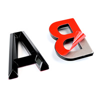 Adesivi in Plastica ABS 3D Cromati Argento con Lettere e Numeri per Targhe Auto