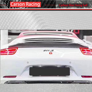 Porsche 991.1 2012-Kit carrozzeria in fibra di carbonio 2016 con Spoiler posteriore stile V bagnato alettone portellone alettone forgia Spoiler in fibra di carbonio - Product Image 2