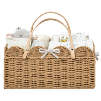 Panier de rangement en corde de papier avec séparateur amovible, organiseur portable pour voiture, pour couches, cadeaux de naissance