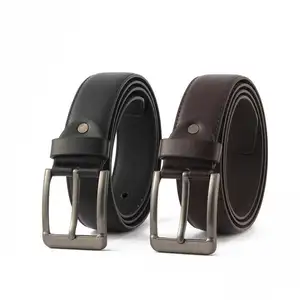 Hot Sale High Quality Men Classic Vintage Alloy Pin Buckle Luxury Strap Cow Genuine Leather Belt Wholesale